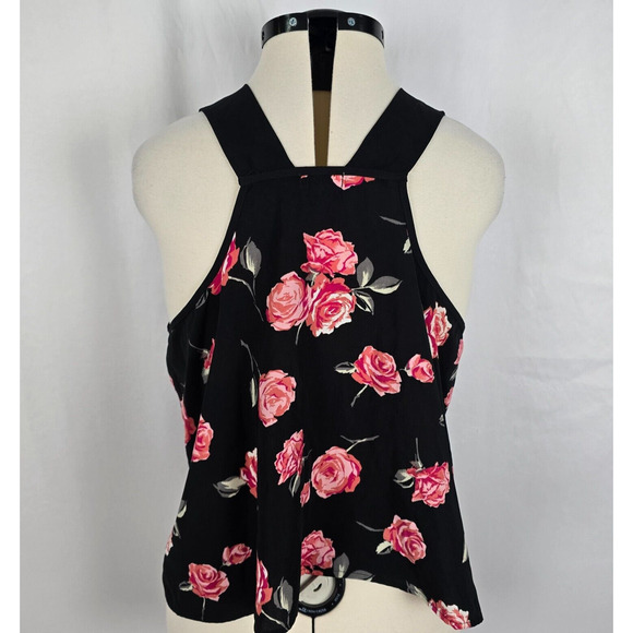 Xhiliration Swing Tank Women's XXL Black Pink Floral Scoop Neck Sleevelese NWT - Picture 6 of 16
